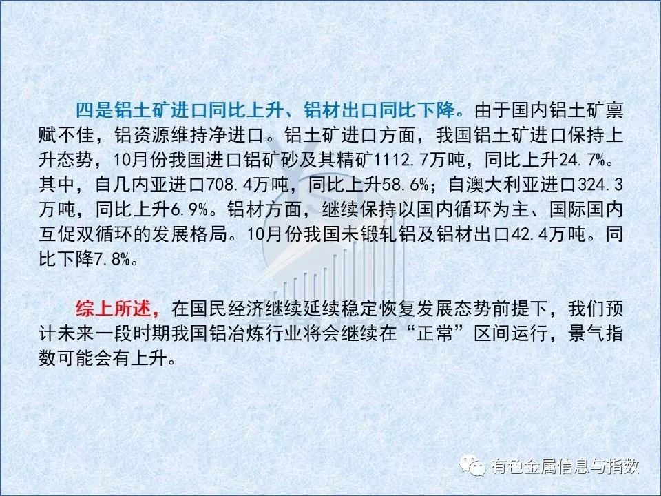 中國鋁冶煉產(chǎn)業(yè)月度景氣指數(shù)報告（2023年11月）