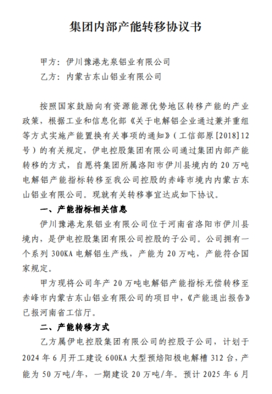 關(guān)于內(nèi)蒙古東山鋁業(yè)有限公司20萬(wàn)噸電解鋁建設(shè)項(xiàng)目產(chǎn)能置換方案的公示